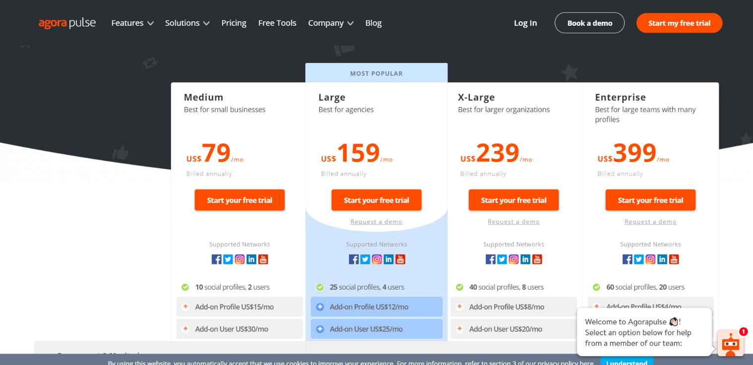 Agorapulse pricing
