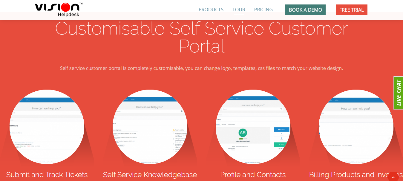 Vision-heldesk-customer-portal