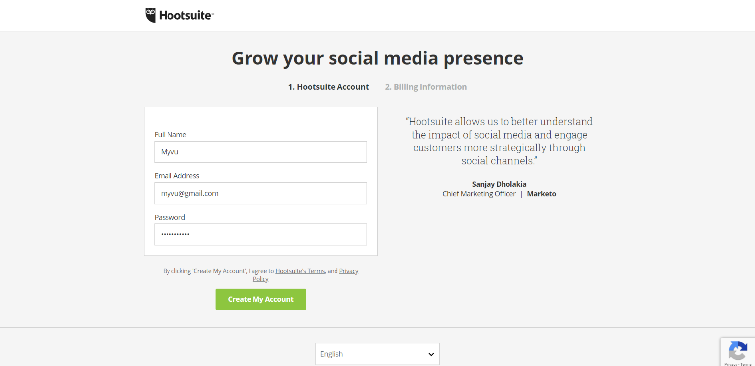 Hootsuite login
