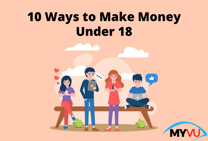 Teenager earning money through part-time jobs and side hustles